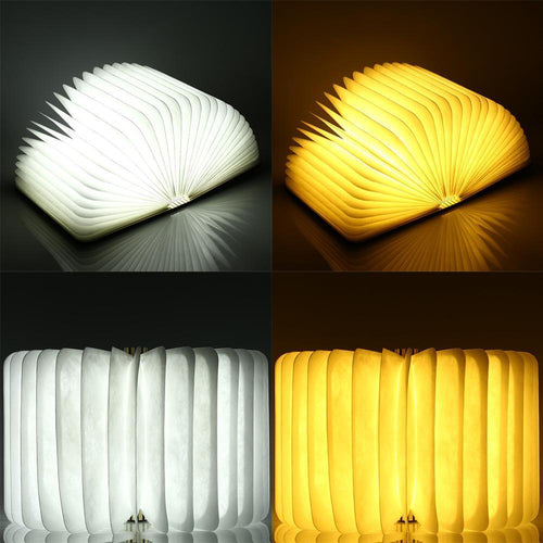 Skanto | LED Foldbar 360 Tre Bok Nattlampe Skrivebord Lys USB Oppladbar