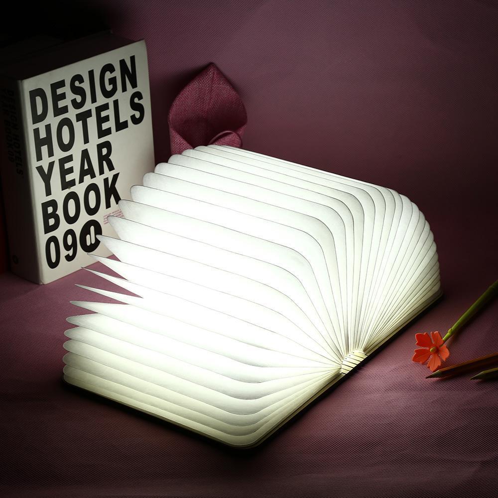 Skanto | LED Foldbar 360 Tre Bok Nattlampe Skrivebord Lys USB Oppladbar