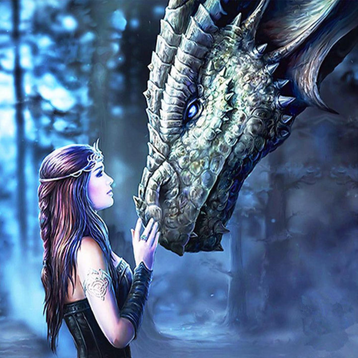 Fantasy Princess Dragon - GemPaint Kit | Skanto