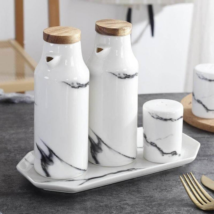 Skanto | Keramisk Salt- og Pepper Olje Flaske Sett
