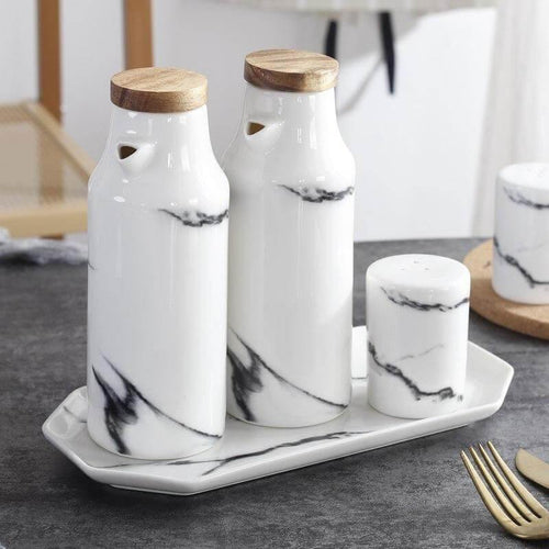 Skanto | Keramisk Salt- og Pepper Olje Flaske Sett