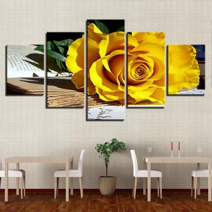 Fallen Yellow Rose - Lerret Veggkunst Maleri