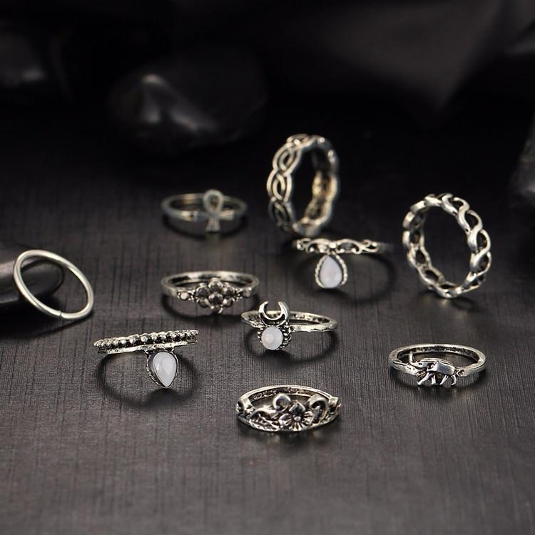 Bohemesk Ringsett - 10 Ringer | Skanto