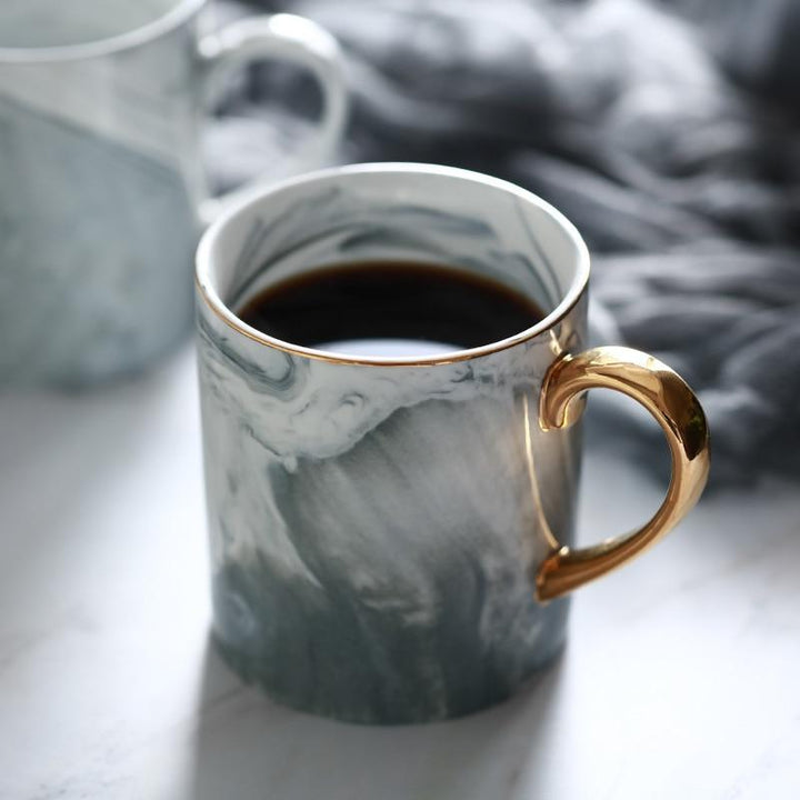 Gullkantet Marmor Kaffekopp | Skanto