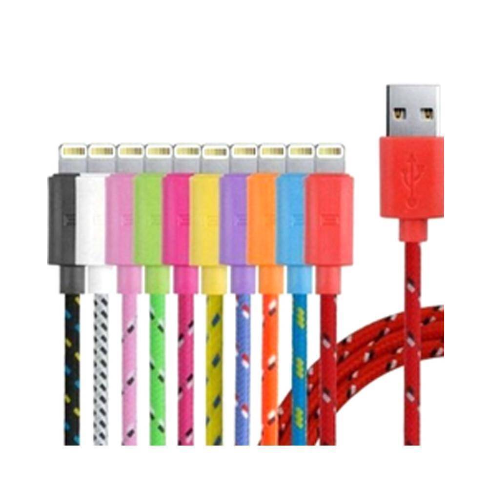 Skanto | 10 Ft Flettet Klokke Lynkabel for iPhone - Assorterede Farger
