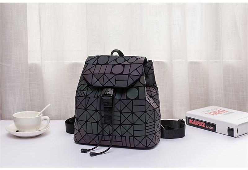 Skanto | Luminous Geometrisk Ryggsekk Dame Veske Ryggsekk