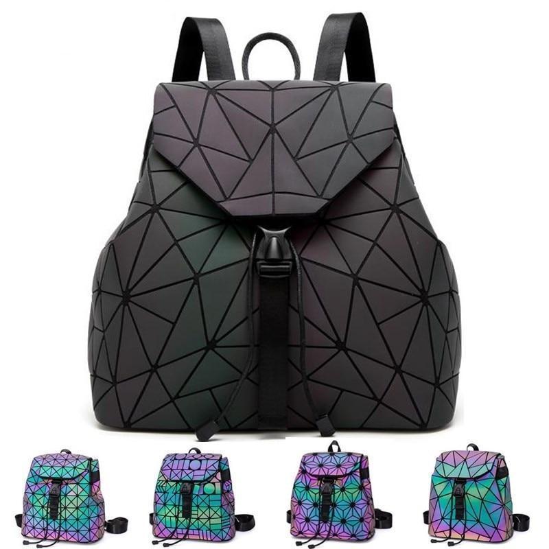 Skanto | Luminous Geometrisk Ryggsekk Dame Veske Ryggsekk