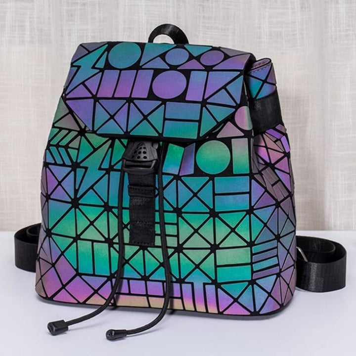 Skanto | Luminous Geometrisk Ryggsekk Dame Veske Ryggsekk