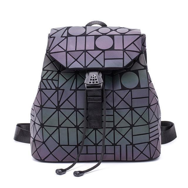 Skanto | Luminous Geometrisk Ryggsekk Dame Veske Ryggsekk