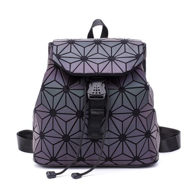 Skanto | Luminous Geometrisk Ryggsekk Dame Veske Ryggsekk