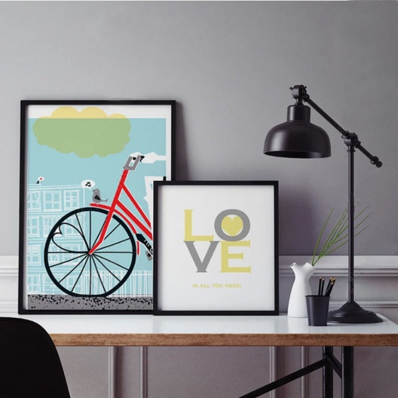 Love Is All You Need Sykkel Plakat - Lerret Veggkunst Maling