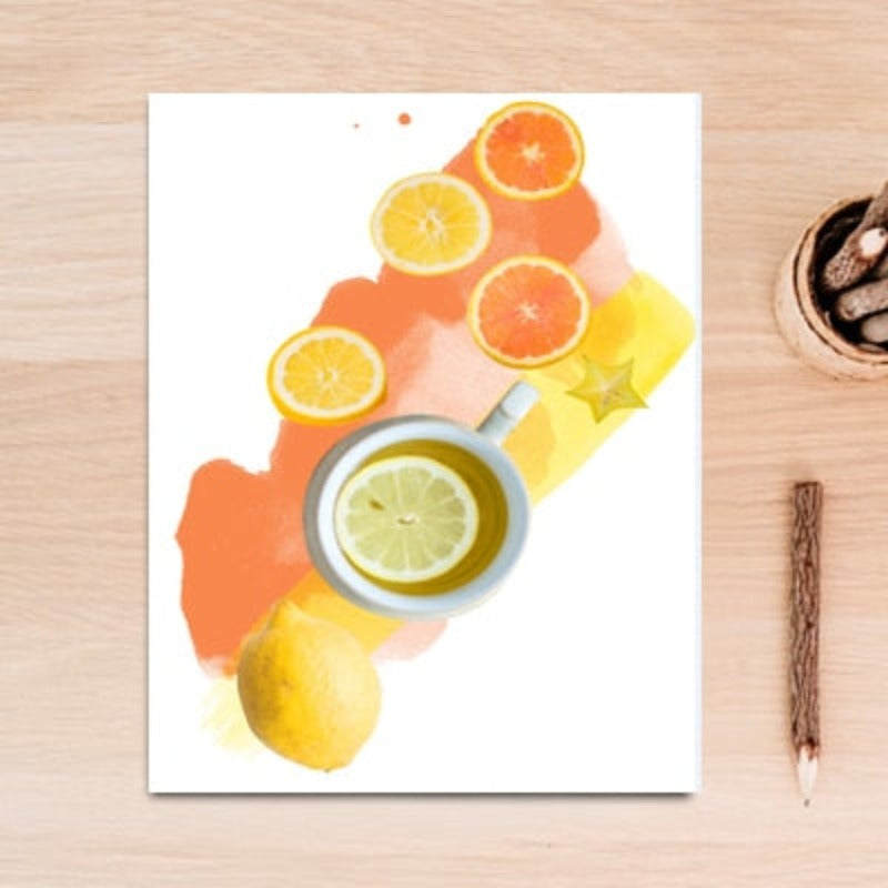 Inspirerende livssitater frukte-te - lerret veggkunst maleri