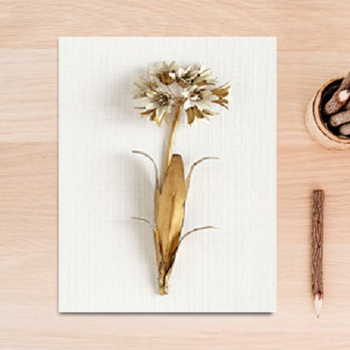 Moderne nordiske blad- og blomsterplakat – lerretsbilde