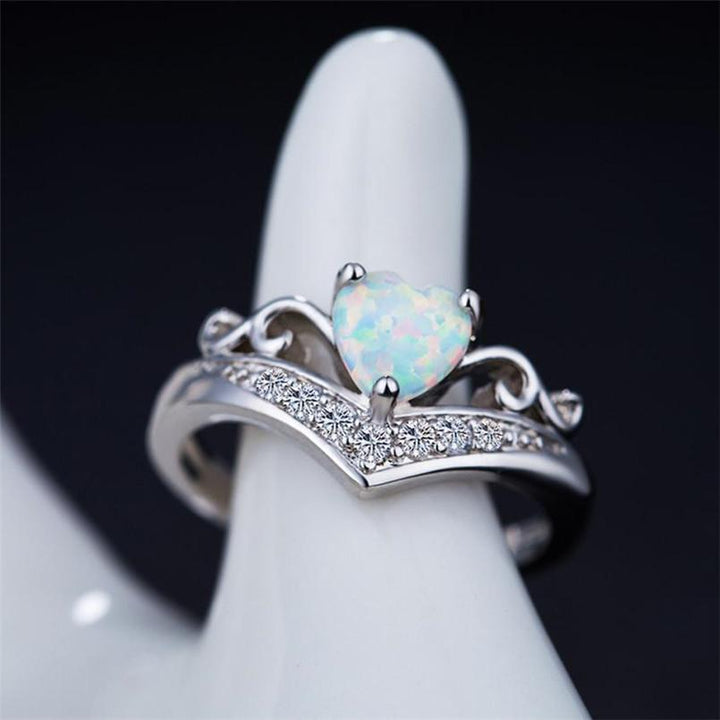 Oval Cut Heart Fire Opal Ring | Skanto
