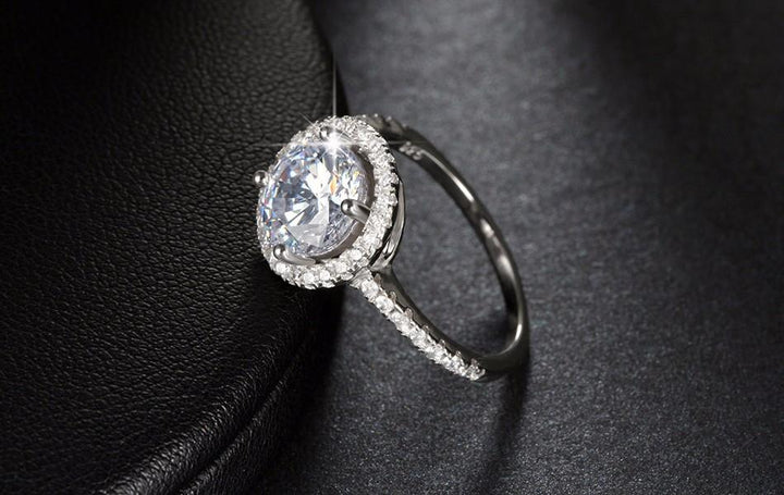 Sirkulær Krystall Kant 1.4ct CZ Ring | Skanto