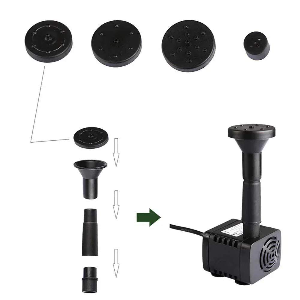 Skanto | Sun Fountain "Sun Fountain" for Pond or Birdbath – Med 4 Sprøytehoder