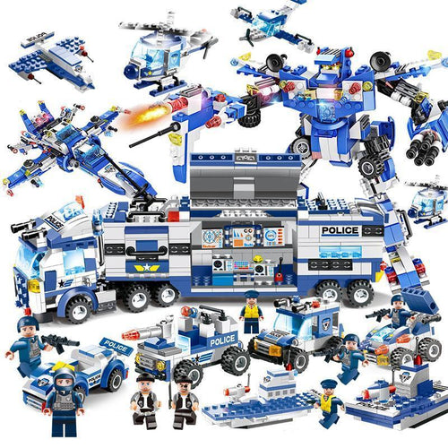 Skanto | 8 I 1 Robot Flybil By Politiet SWAT Byggestein
