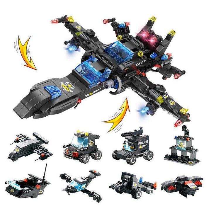Skanto | 8 I 1 Robot Flybil By Politiet SWAT Byggestein