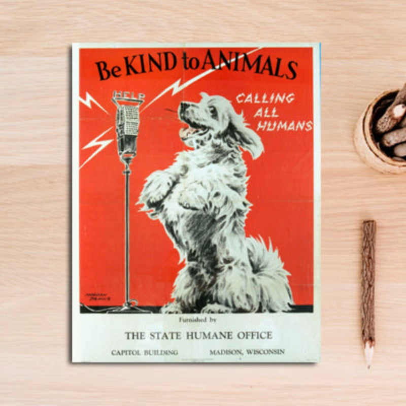 Vintage lerretsbilde «Vær snill mot dyr»