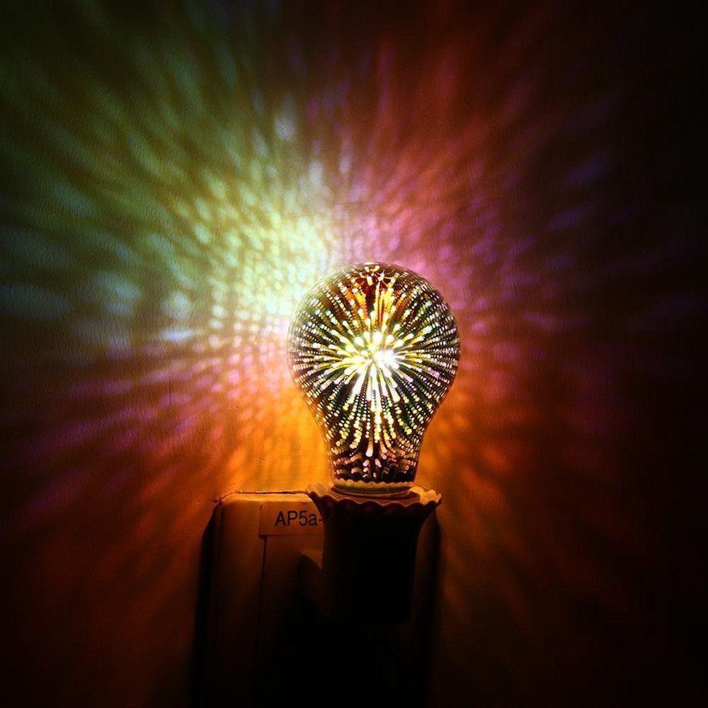 3D Stjerner LED Fyrverkeri Effekt Nattlys | Skanto