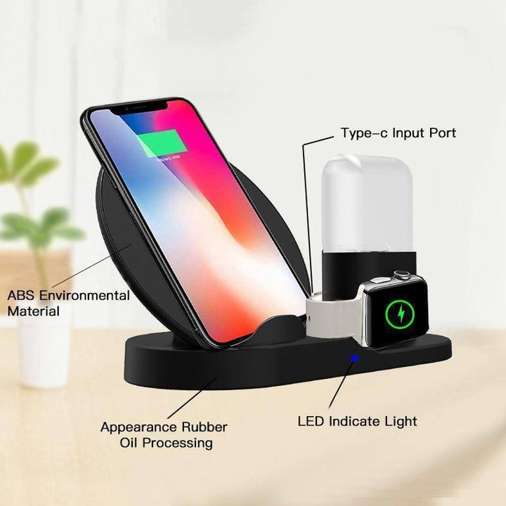 Skanto | Rask Lading Trådløs Lader For iPhone 3 I 1 Dock Stasjon For Apple Watch Serie 1 2 3 Airpods