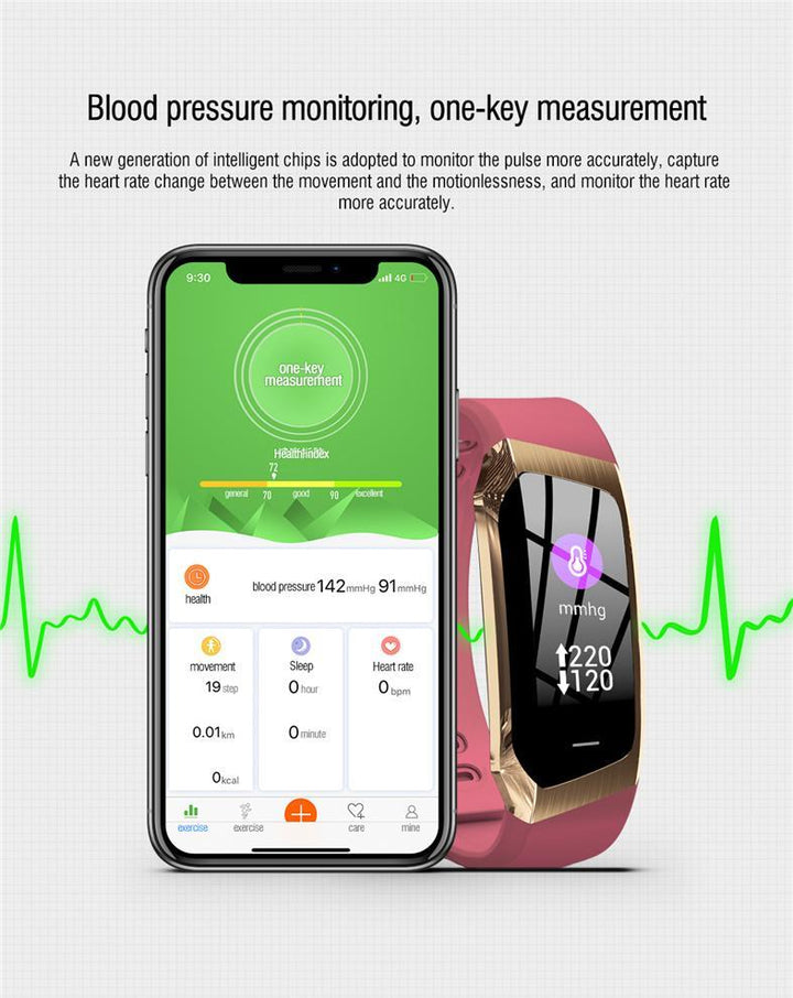 Skanto | Fitband Smartklok Vanntett Blodtrykk Oksygen Hjertefrekvens Monitor Sport Armbånd
