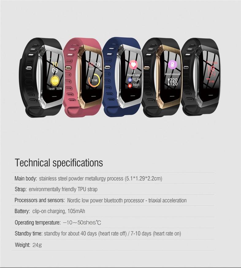 Skanto | Fitband Smartklok Vanntett Blodtrykk Oksygen Hjertefrekvens Monitor Sport Armbånd