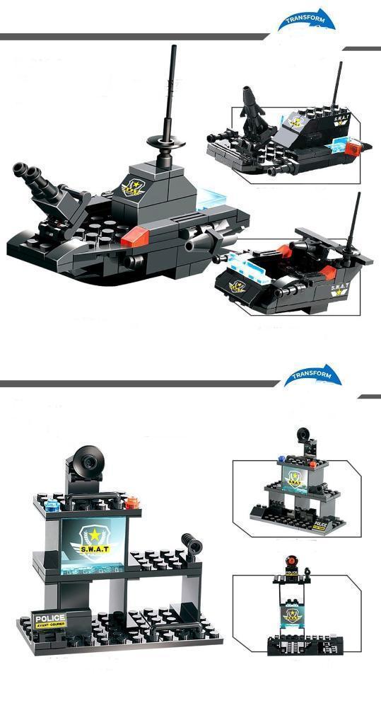 Skanto | 8 I 1 Robot Flybil By Politiet SWAT Byggestein