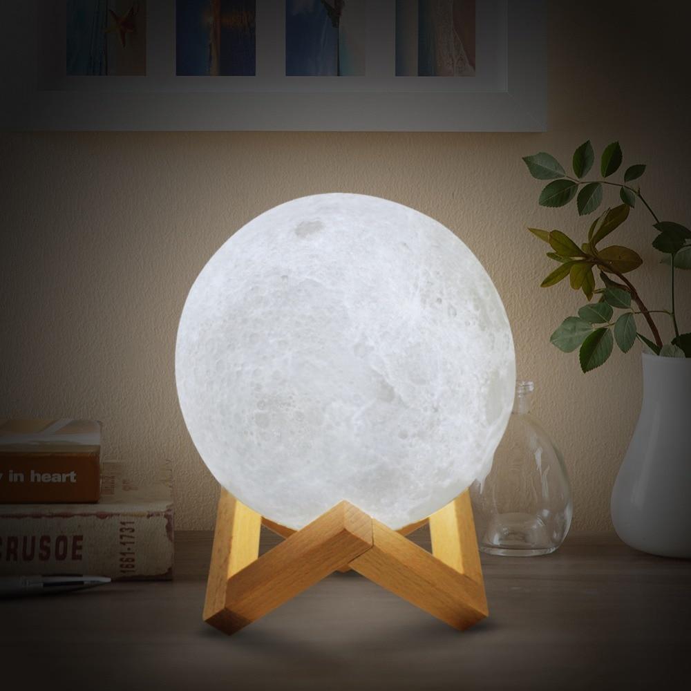Skanto | Oppladbar Trådløs Dual Color Lunar Full Moon Natt LED Lampe