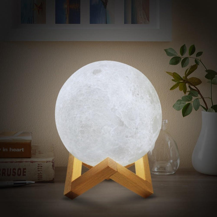 Skanto | Oppladbar Trådløs Dual Color Lunar Full Moon Natt LED Lampe