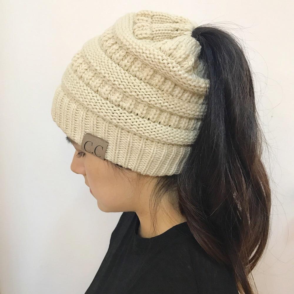 Soft Knit Ponytail Beanie Hat | Skanto