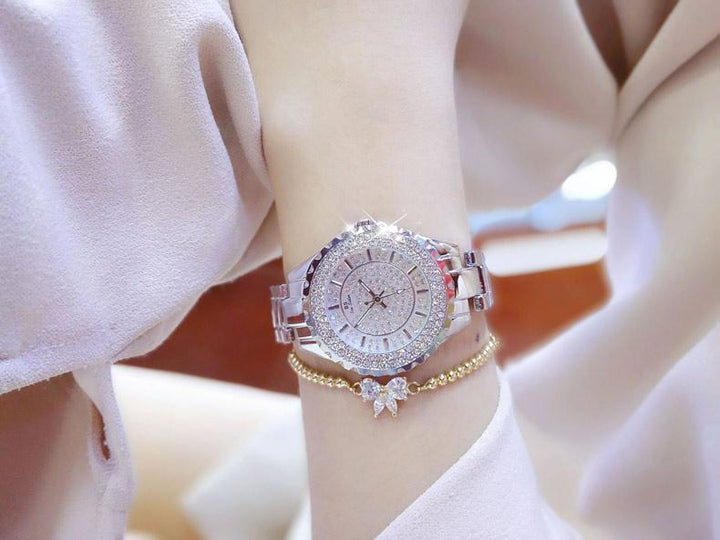 Skanto | Klokke Fashion Designer Luksus Diamant Sølv Dameklokke