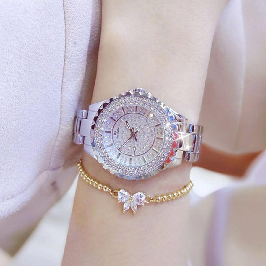 Skanto | Klokke Fashion Designer Luksus Diamant Sølv Dameklokke