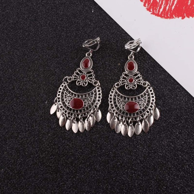 Skanto | 5 fargede dusk vintage clips øreringer uten piercing