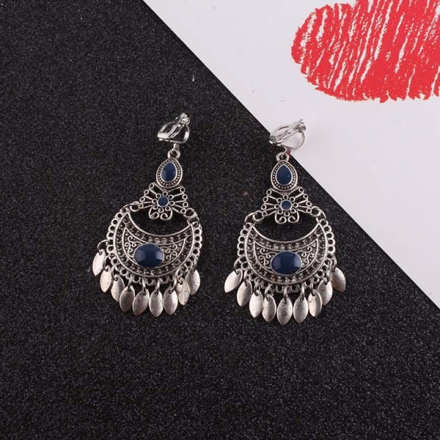 Skanto | 5 fargede dusk vintage clips øreringer uten piercing