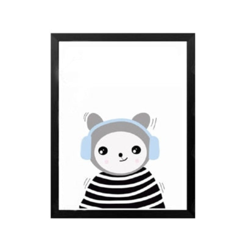Cartoon Panda Ballong Barne Gaver - Lerret Veggkunst Maleri | Skanto