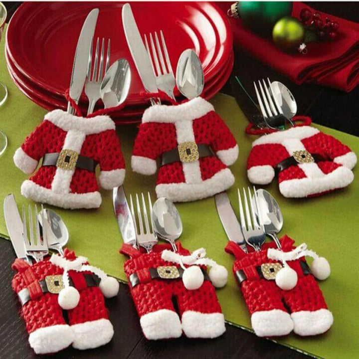 Skanto | 6 Pcs Jul Xmas Nyttårs Santa Bestikkholdere