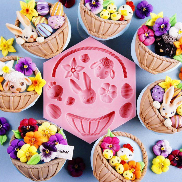 Silikon påskeformer - Egg Kanin Blomst | Skanto