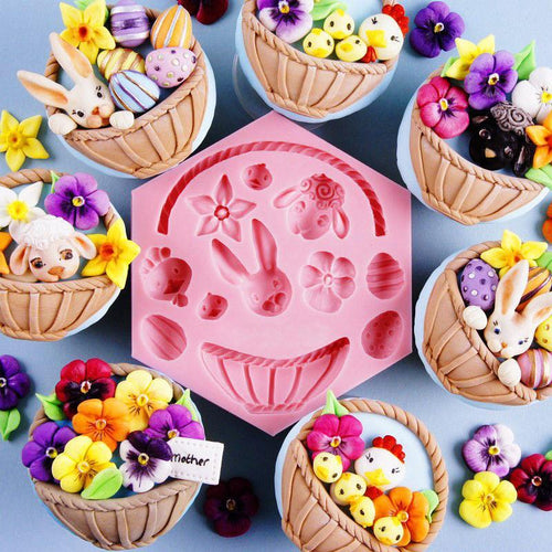 Silikon påskeformer - Egg Kanin Blomst | Skanto