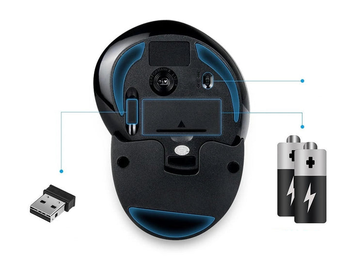Ergonomisk Vertikal Trådløs 6 Knapper Mus | Skanto
