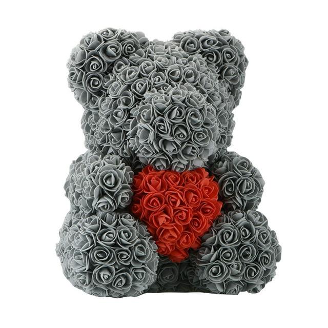 Rose Teddy Bear med Hjerte | Skanto