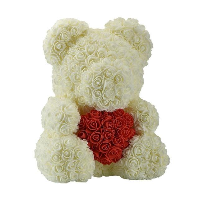 Rose Teddy Bear med Hjerte | Skanto