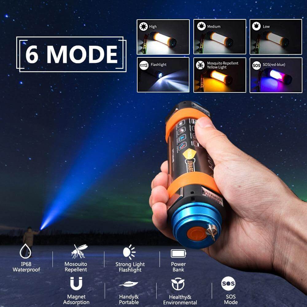 LED Camping Tent Vanntett Oppladbar Lys | Skanto