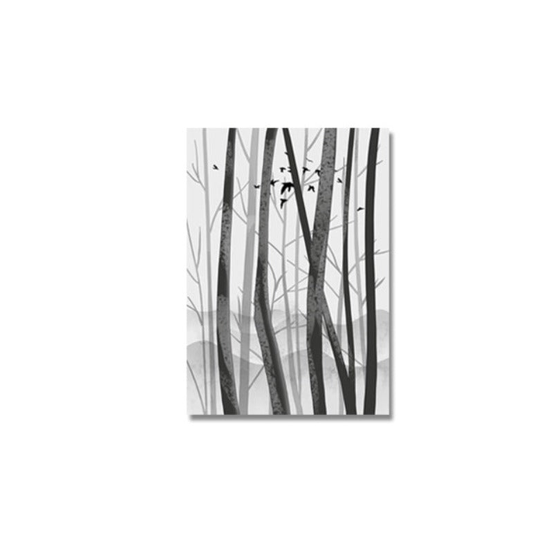 Abstract Woodland Nordic Veggkunst Trykk - Lærret Veggkunst Målning | Skanto