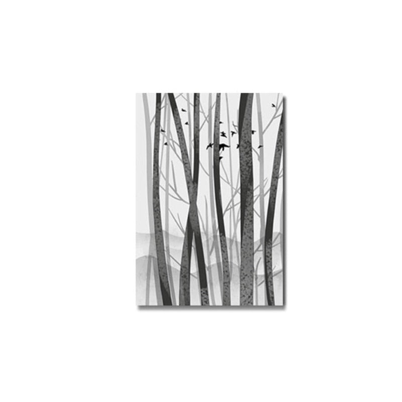 Abstract Woodland Nordic Veggkunst Trykk - Lærret Veggkunst Målning | Skanto