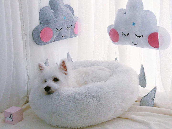 Mini - Rund P fluffy Plush Kattested | Skanto