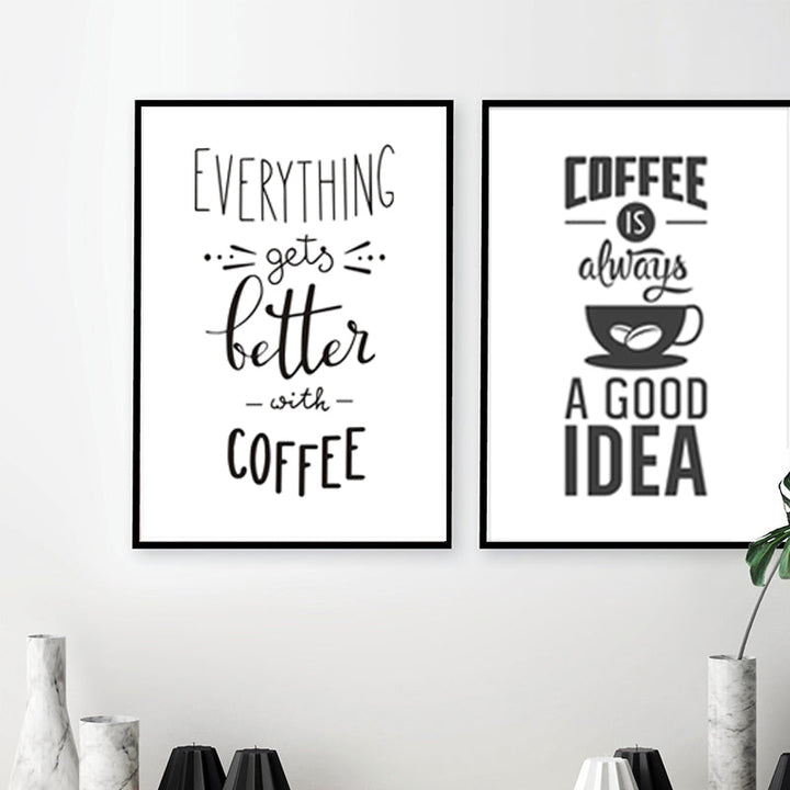 Coffee Time - Lerret Veggkunst Maleri | Skanto