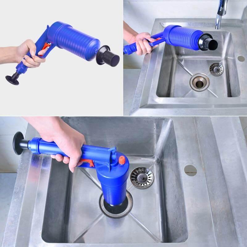 Skanto | Hochdruck-Abflussreiniger | Luftdruck Rohrreiniger | Blau