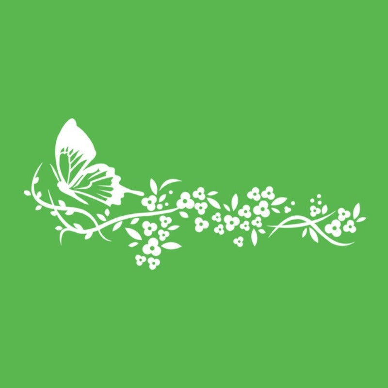 Moderne sommerfuglblomster – Veggklistremerker på lerret