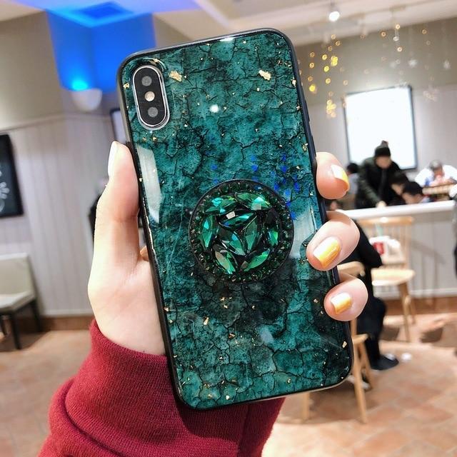 Hanna - Marmor Glitter iPhone Mobildeksel | Skanto